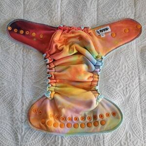 Sassy Cloth Hybrid Fitted Diaper Size 2 – Pastel Tie-Dye Print